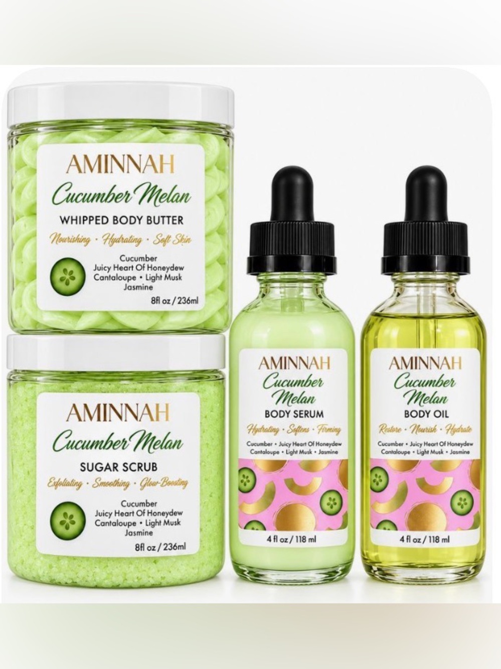 Aminnah BUY NOW Cucumber Melon 4-Piece Set - No Offers